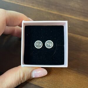Pandora Legacy Halo Stud Earrings 925 Sterling Silver Clear CZ | Timeless Studs